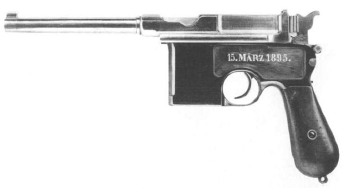 A Mauser C96 pistol similar to the one used to kill George Lincoln Rockwell in 1967.